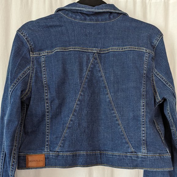 Calvin Klein Denim Jean Cropped Jacket Size Small - Picture 17 of 17